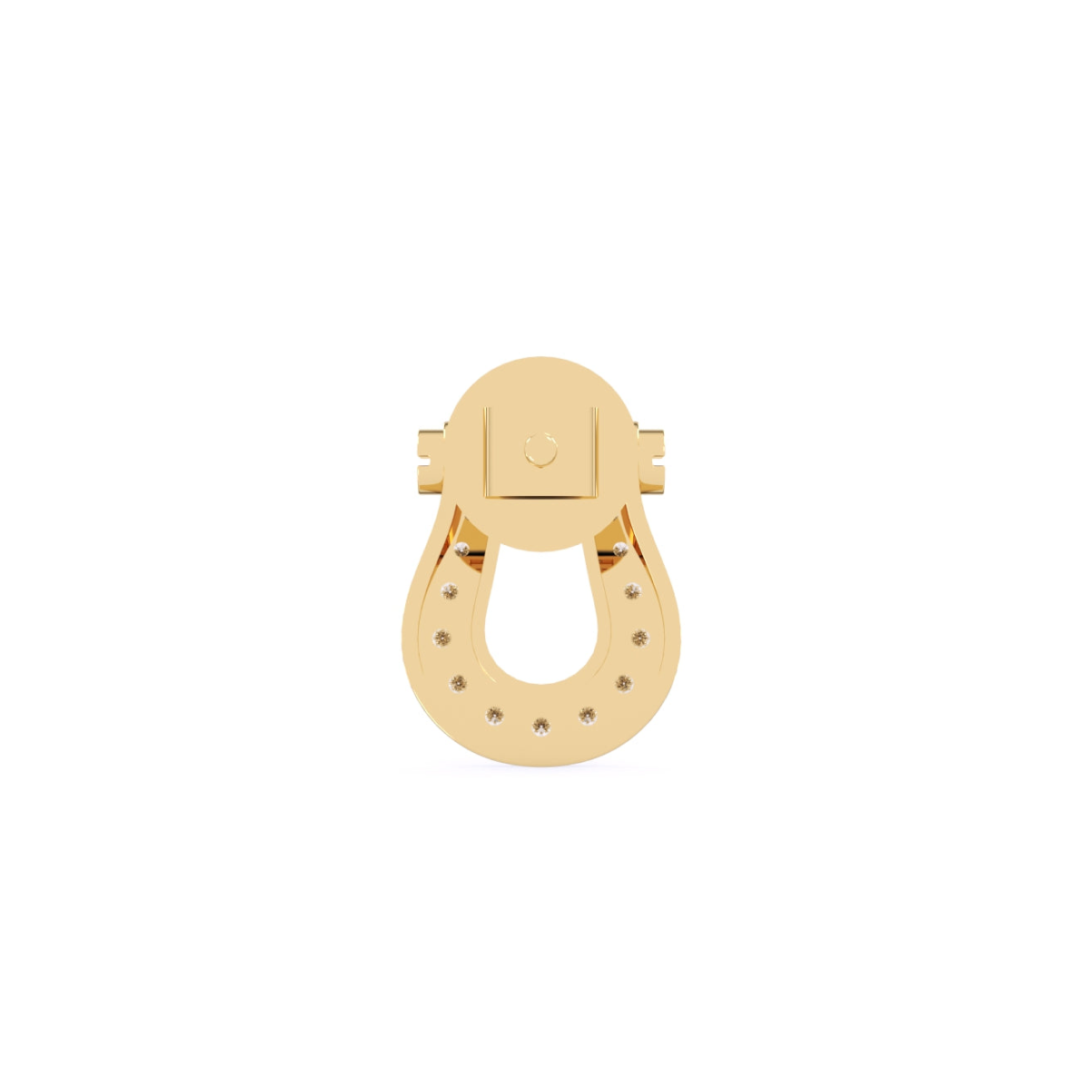 Rose Gold Lab Grown Diamond Lucky Horseshoe Stud Earrings